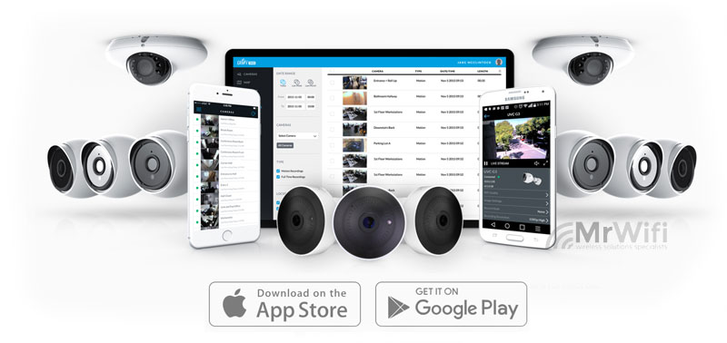 Use the UniFi Video mobile app for easy camera management and live streaming from an iOS or Android-based smartphone or tablet.