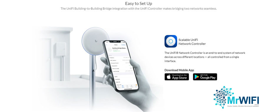 Easy to Set Up - The UniFi Building-to-Building Bridge integration with the UniFi Controller makes bridging two networks seamless.