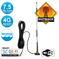The "WHIP SNAKE" Magnetic Vehicle Wideband Omni Antenna Outdoor Cellular Cel-Fi Ready, 3G, 4G/LTE  & WiFi 698-2700MHz
