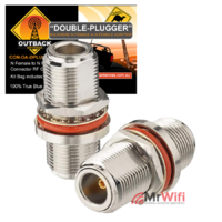 N Type Female to Female Bulkhead RF Coaxial Adapter