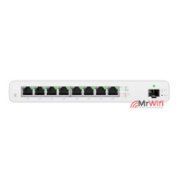  UISP Router, 8-Port GbE Ports w/ 27V Passive PoE, For MicroPoP Applications, 110W PoE Budget, Fanless