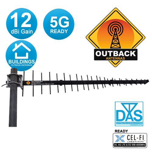 Yagi Cellular Antenna LPDA 12dBi, 698MHz-4000MHz Mobile 3G, 4G/LTE & 5G. The "STOCK GRID" (No Ext Cable)