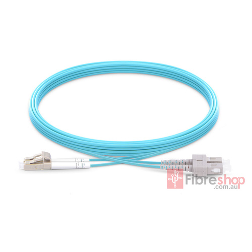 Fibre Optic Patch Cable Multimode  2M LC UPC to SC UPC Duplex 2.0mm LSZH OM3
