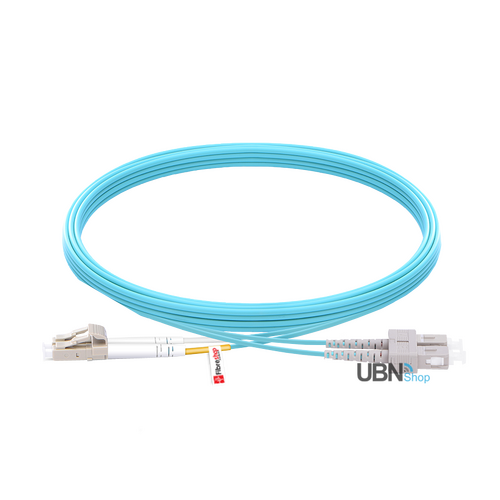 Fibre Optic Patch Lead LC UPC to SC UPC Duplex OM3 Multimode LSZH
