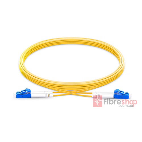 Fibre Patch Cable Single Mode 1M LC UPC to LC UPC Duplex 2.0mm OFNP 9/125 