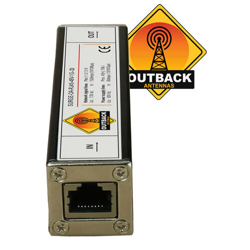 Surge Protector Lightning 7.5V RJ45 48V POE 1Gigabit with DIN Mount. The "ZAPPA"
